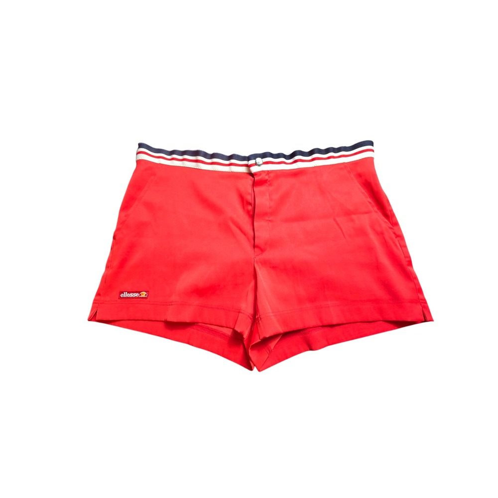Vintage ELLESSE Tennis Shorts Made in Italy Red Retro Athletic Size 34